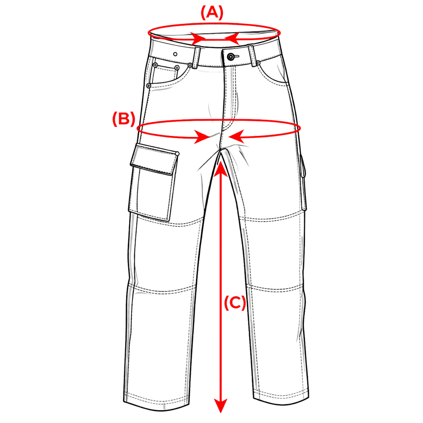 Front view jeans - both legs visible